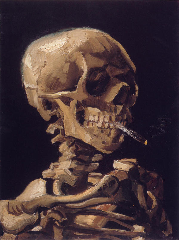 A "Caveira com Cigarro", de Van Gogh, serve para nos lembrar que, um dia, morreremos.