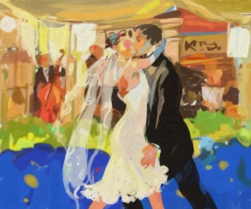 Bride-and-groom-kissing-on-the-dance-floor--pop-art-painting-30_wallpaper