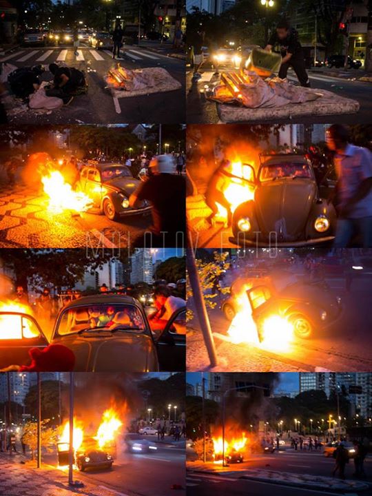 A sequência de fotos divulgada pelos manifestantes