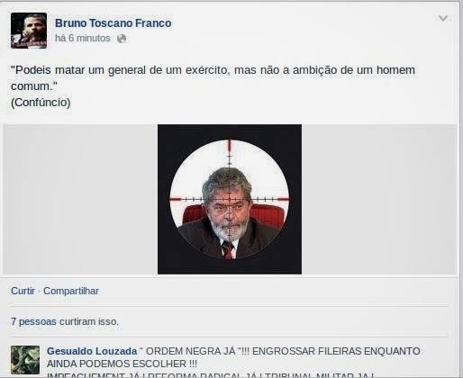 Amostra de Toscano no Facebook