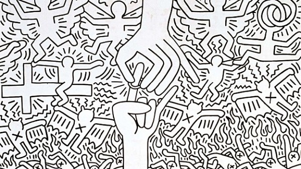 questionamento religioso do americano Keith Haring