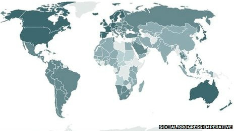 Quanto mais escuro o país no mapa, melhor