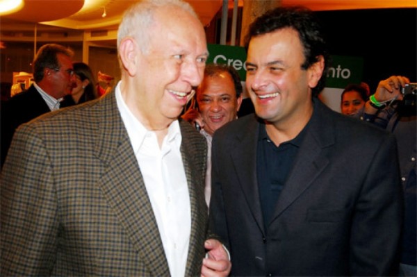 José Alencar e Aécio no Mineirão em 2008