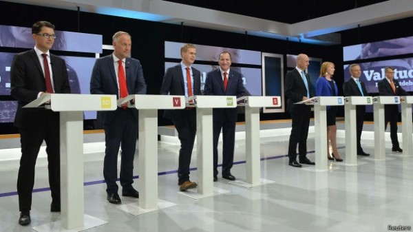 Os debates entre candidatos na Suécia transcorrem sem ataques pessoais