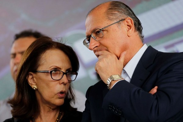 Dilma Pena, ex-presidente da Sabesp, e Alckmin