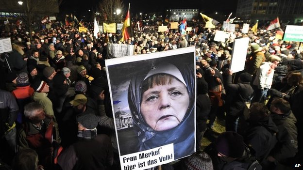 Manifestação anti-islâmica do Pegida na Alemanha