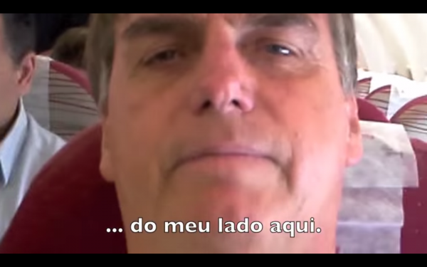 Bolsonaro no vídeo em que diz ter sido humilhado por Jean Wyllys