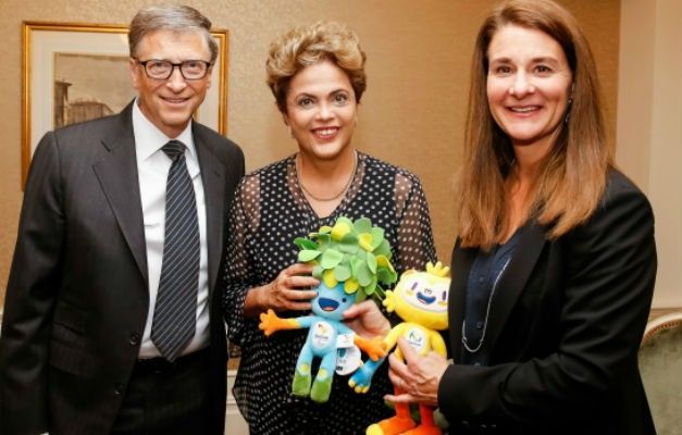 Bill e Melinda Gates com Dilma 