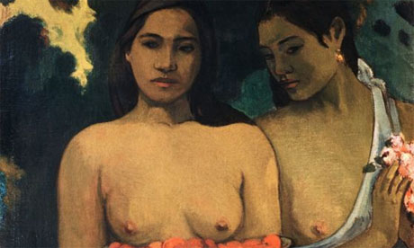 Detalhe de Duas Mulheres do Taíti, de Gauguin