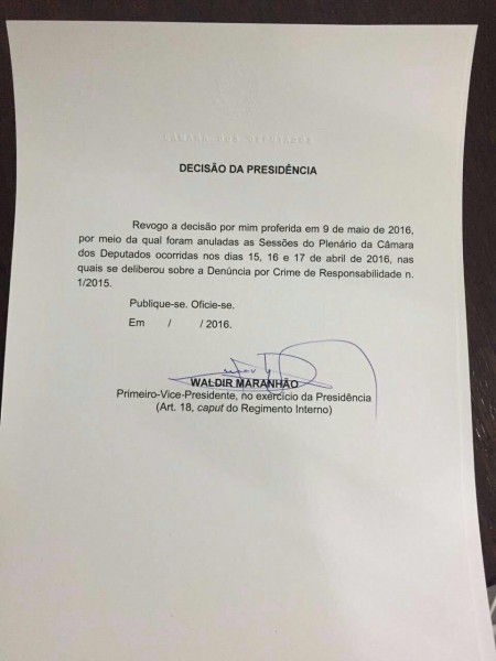 decisão de waldir maranhão