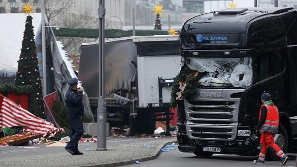 O caminhão usado no atentando em Berlim