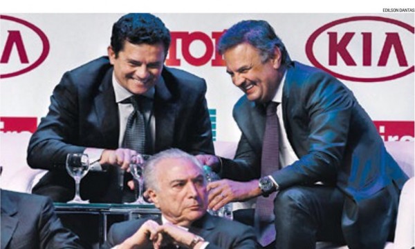 Resultado de imagem para moro com aÃ©cio rindo/