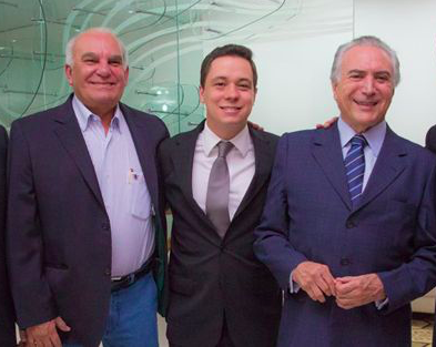 Arlon Viana, Edson Moura Júnior e Michel Temer