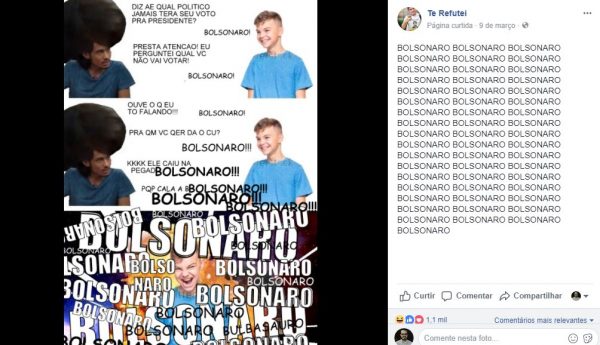 meme tira sarro da enquete do mbl que deu vitória a bolsonaro em