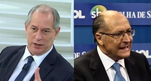 Ciro e Alckmin durante debate na TV