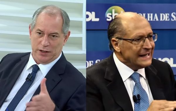 Ciro e Alckmin durante debate na TV