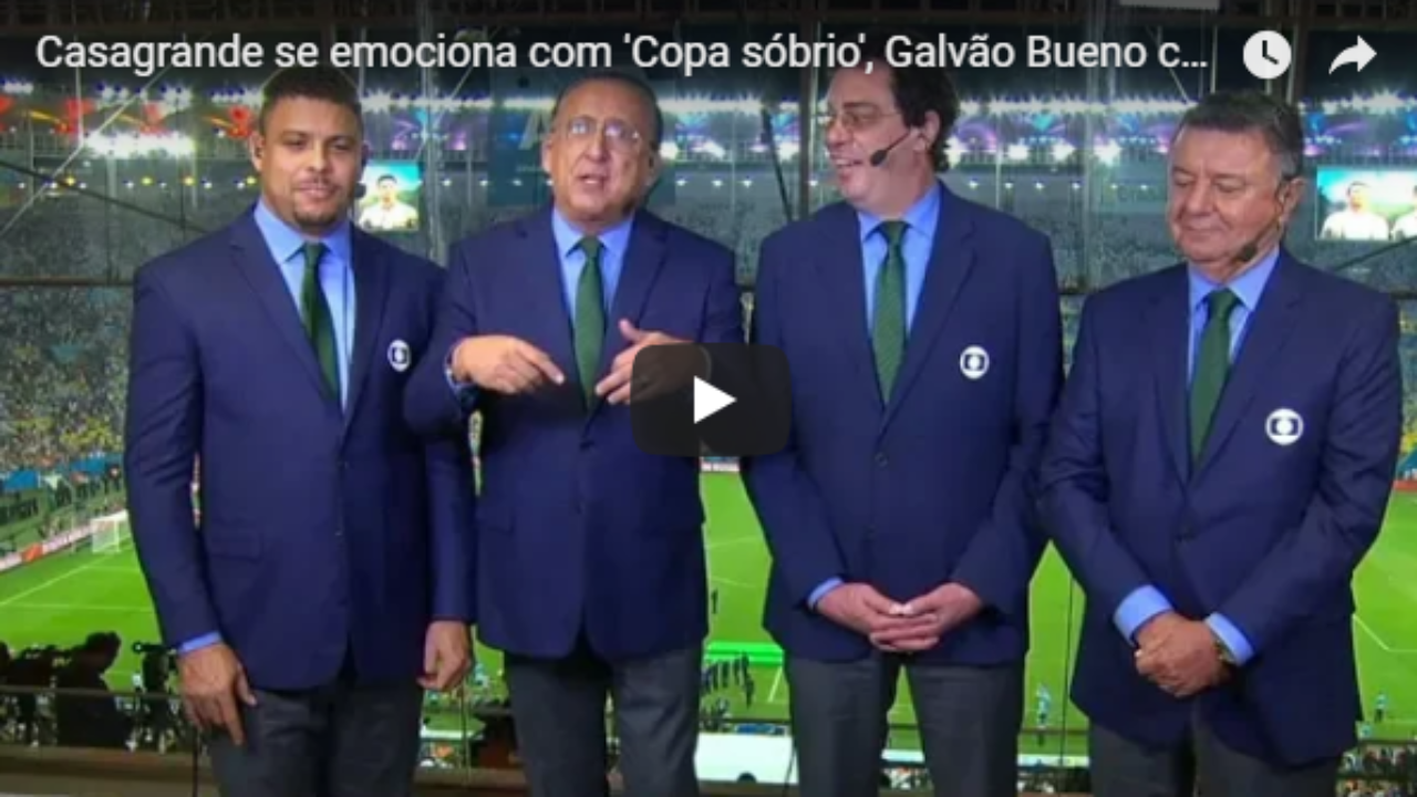 Casagrande comemora sobriedade durante Copa e se emociona ao vivo