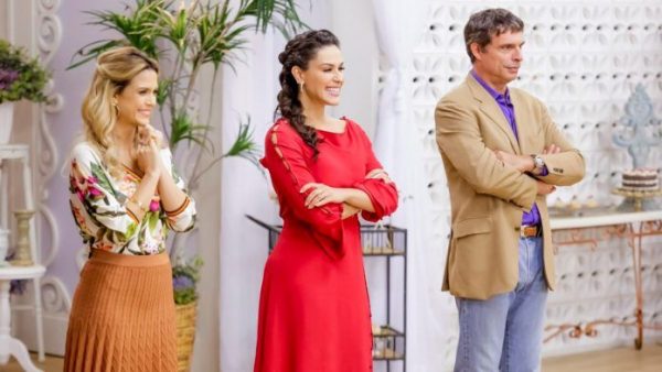 Beca Milano, Nadja Haddad e Olivier Anquier no Bake Off Brasil - Mão Na Massa (Divulgação/ SBT)