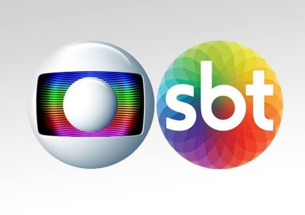 Logotipos da Globo e do SBT.