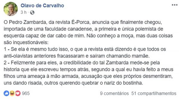 Olavo de carvalho facebook