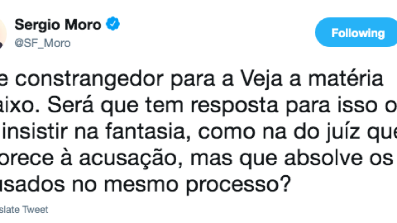 Depois de 'conje', Moro ataca português novamente com 'rugas