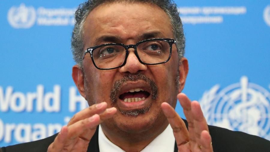 Diretor-geral da OMS, Tedros Adhanom Ghebreyesus, durante entrevista coletiva em Genebra. Foto: Reprodução