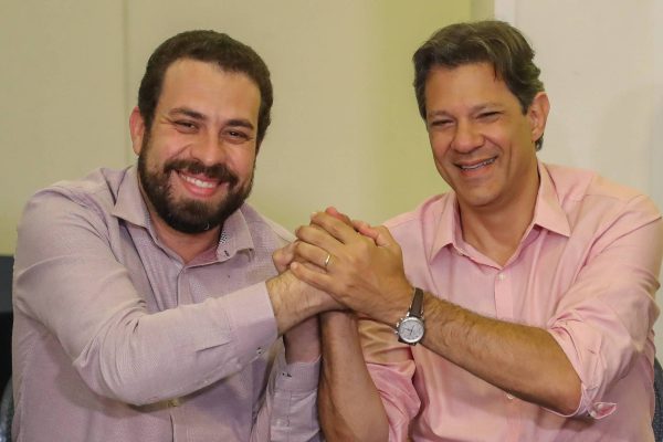 Boulos e Hddad se cumprimentam em evento