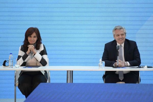 O presidente da Argentina, Alberto Fernández, e sua vice, Cristina Fernández de Kirchner