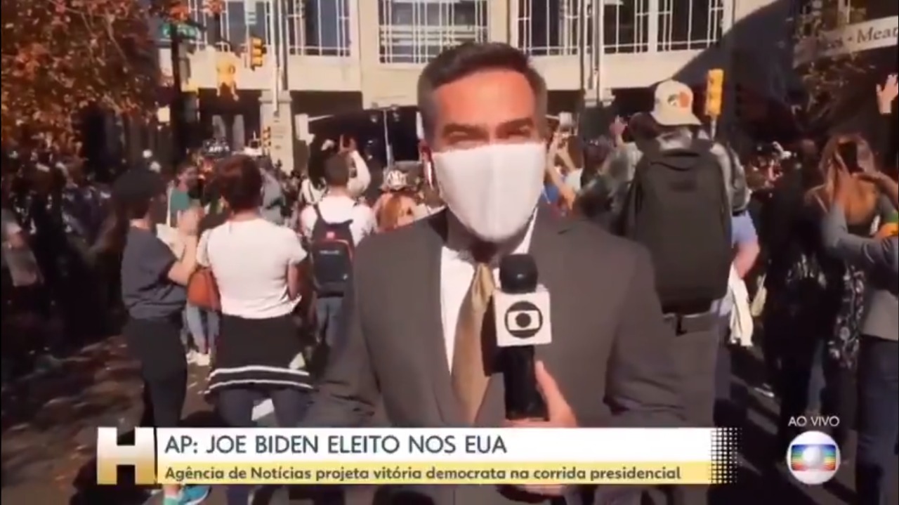 VÍDEO repórter da Globo nos EUA
