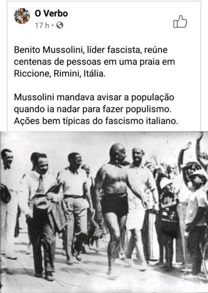 Caiu na rede: O fascista tropical copia seu modelo italiano