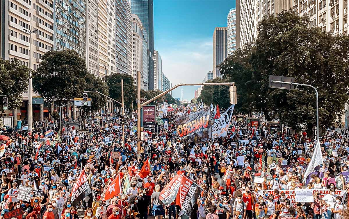 Manifestação Fora Bolsonaro, no Rio de Janeiro, em julho. Imagem: Reprodução
