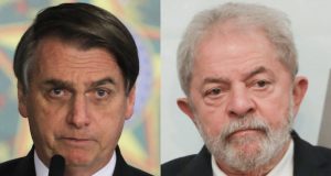 Bolsonaro e Lula em tela dividida