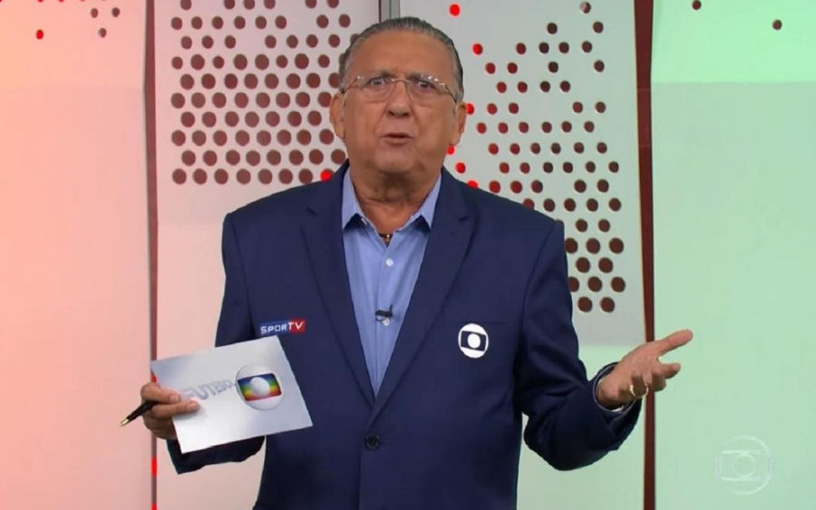 Galvão Bueno em transmissão de futebol da Globo.