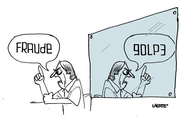 Charge: Fraude x Golpe. Por Laerte