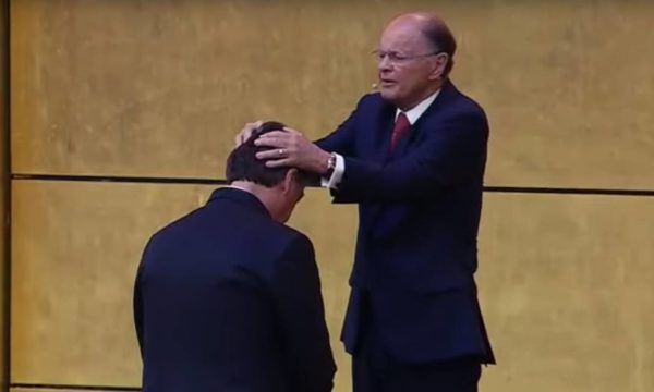 Edir Macedo, dono da Record e Universal, e Bolsonaro