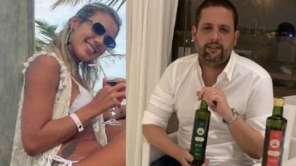 Júlia Lotufo, viúva de Adriano da Nóbrega, e Eduardo Vinícius Giraldes, seu atual marido