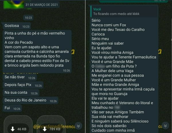 Coronel assediou a soldado da PM por aplicativo de mensagens