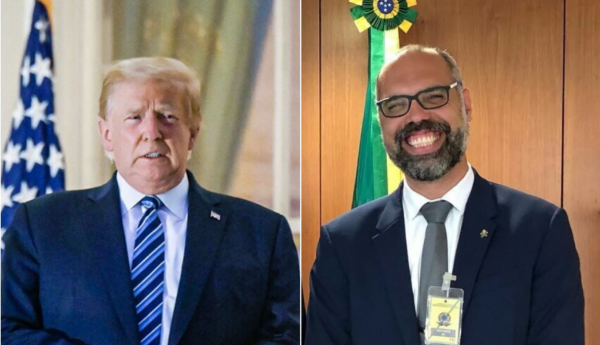 O ex-presidente dos EUA Donald Trump e Allan dos Santos