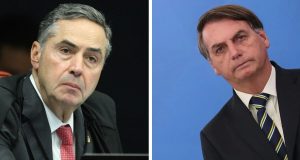 Bolsonaro e Barroso em tela dividida