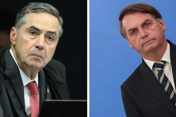 Bolsonaro e Barroso em tela dividida