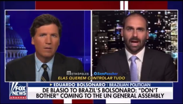 Eduardo Bolsonaro é entrevistado por Tucker Carlson na Fox News