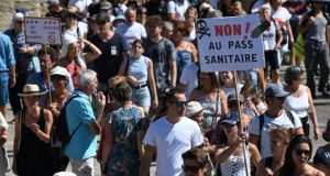 Protesto antivacina na França