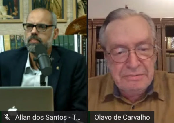Allan dos Santos e Olavo de Carvalho no Terça Livre