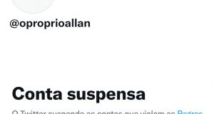 Nova conta de Allan dos Santos foi suspensa