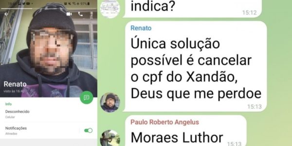 Bolsonarista sugere "cancelar o CPF" de Alexandre de Moraes