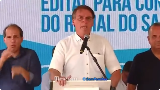 O presidente Jair Bolsonaro (sem partido) participou de evento no Ceará. Imagem: Reprodução