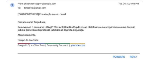 Email do Google para Allan dos Santos