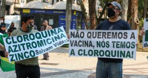 Bolsonaristas se manifestam contra vacinação e a favor da cloroquina. Foto: Reprodução