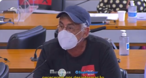 Antônio Carlos Alves de Sá Costa, presidente de ONG do Rio de Janeiro, falou na CPI da Covid. Imagem: Reprodução