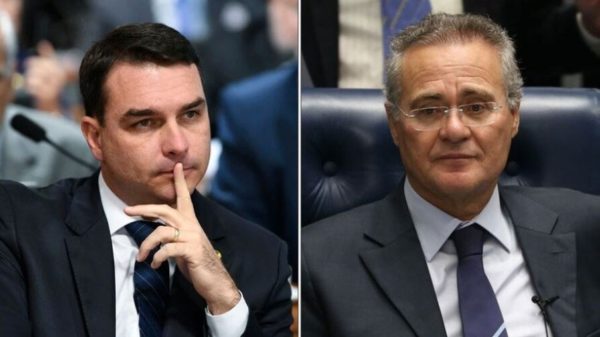 Flávio Bolsonaro e Renan Calheiros